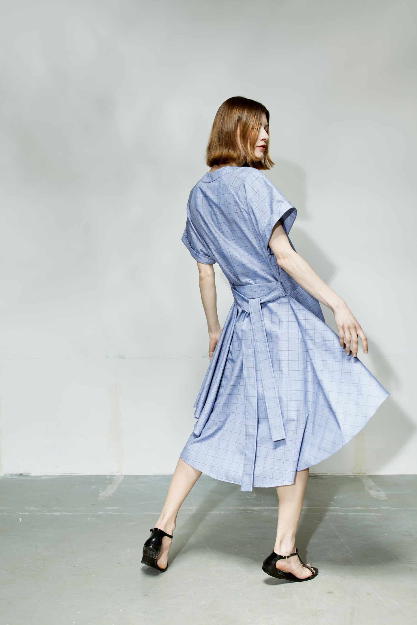 Letní bavlněné šaty LEVANDULOVÁ KOSTKA