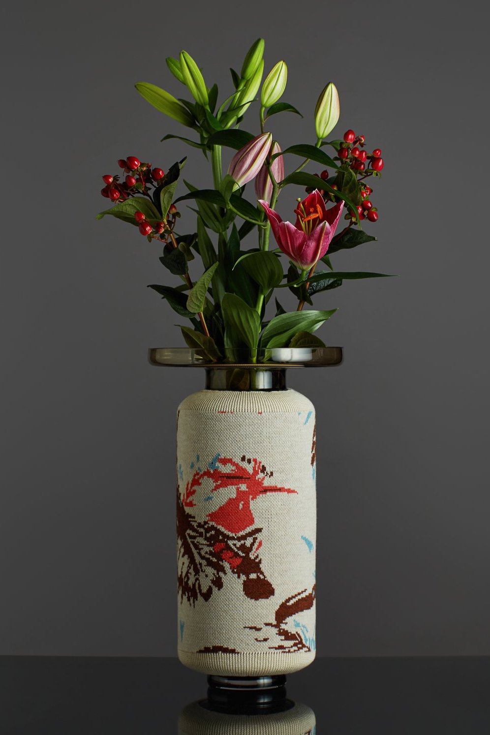 Váza s pleteným potahem DUDEK