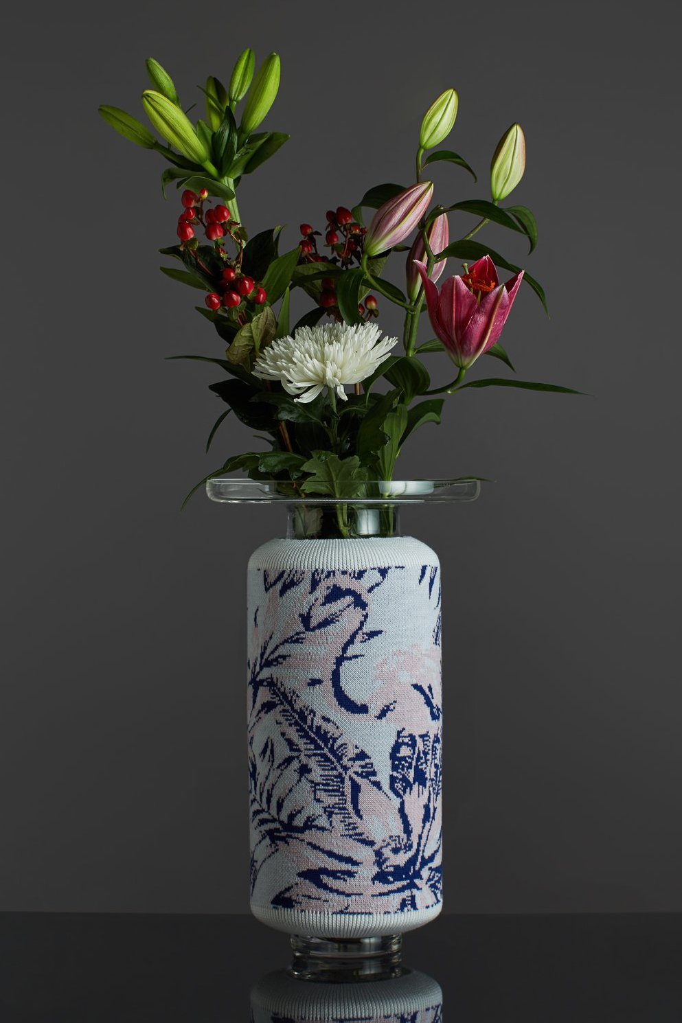 Váza s pleteným potahem PLAMEŇÁK